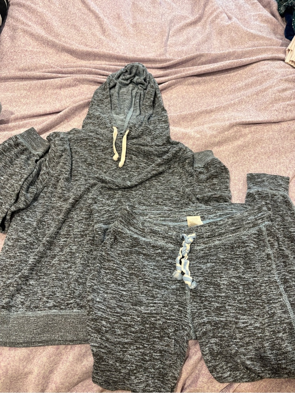 Cozy Marled Gray Hoodie & Lounge Joggers Set